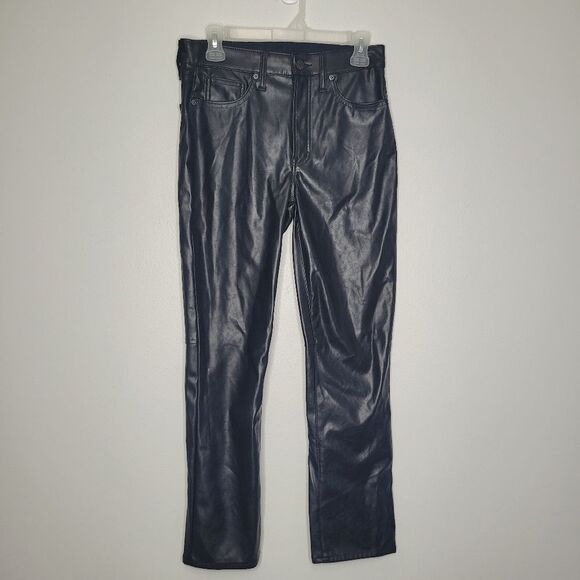 GAP High Rise Vegan Leather Vintage Slim Pants edgy chic ankle size 6 - Picture 3 of 9